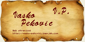 Vasko Peković vizit kartica
